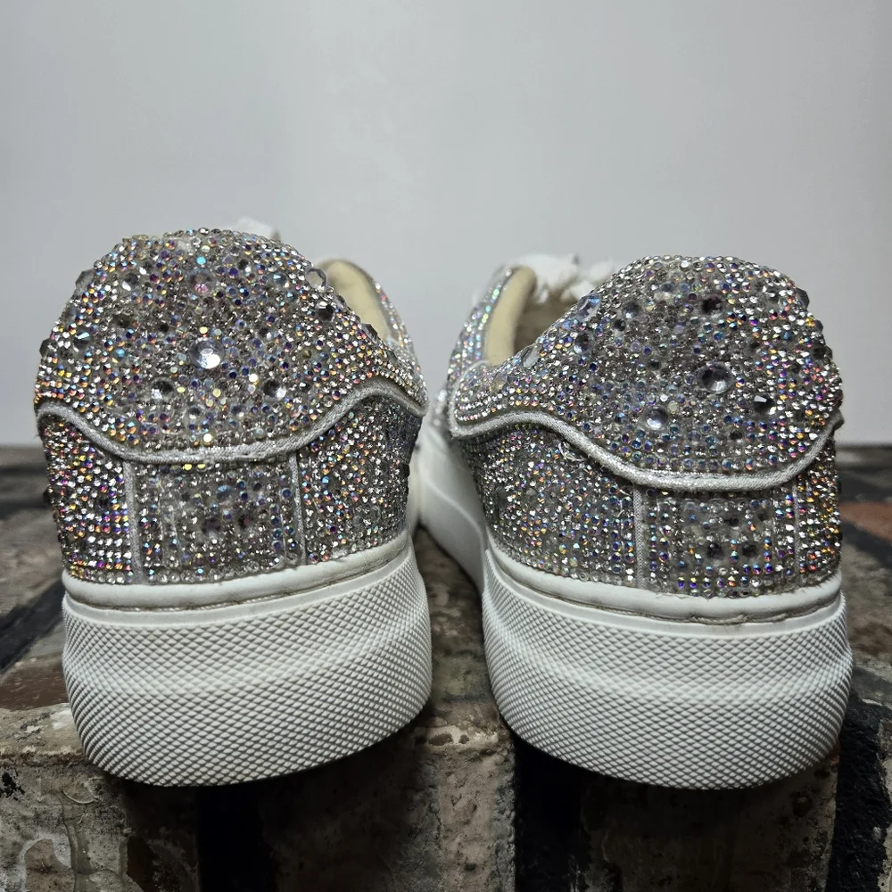💎 Betsey Johnson Sidny Rhinestone Platform Sneakers Size 7 - Picture 6 of 12